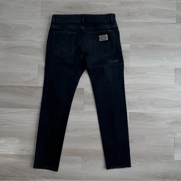 Dolce & Gabbana Black Slim Distressed Jeans
